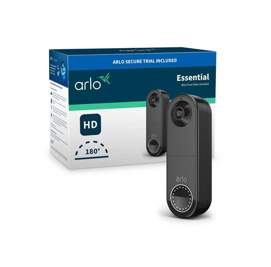 Smart Home - Arlo Essential Video Doorbell Wire-Free - Black - AVD2001B-100EUS