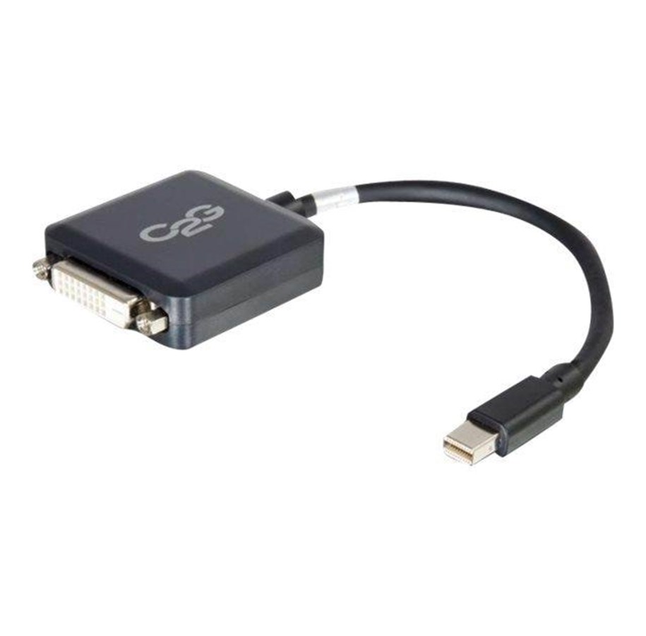 Kabler, ledninger, afdækning og brandsikring - C2G 20cm Mini DisplayPort to DVI Adapter - Thunderbolt to Single Link DVI-D Converter M/F - Black - DisplayPort cable - 20 cm - 84311