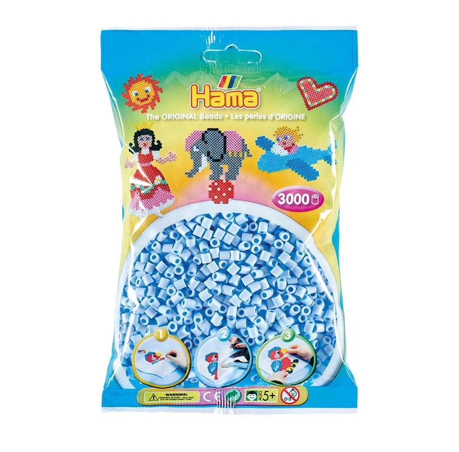 Kreativt Legetøj - Hama Beads - Pastel Ice Blue 3000 pcs - 201-97