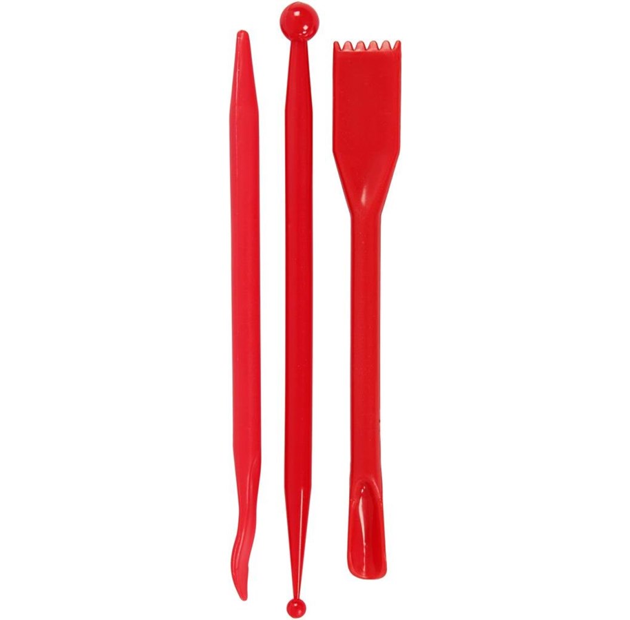 Kreativt Legetøj - Creativ Company Modeling tools Red 3pcs. - 78266