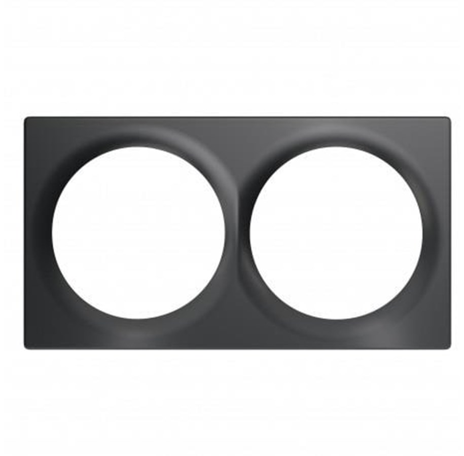 Smart Home - Fibaro Walli Line Double Cover Plate Anthracite - FG-Wx-PP-0003-8