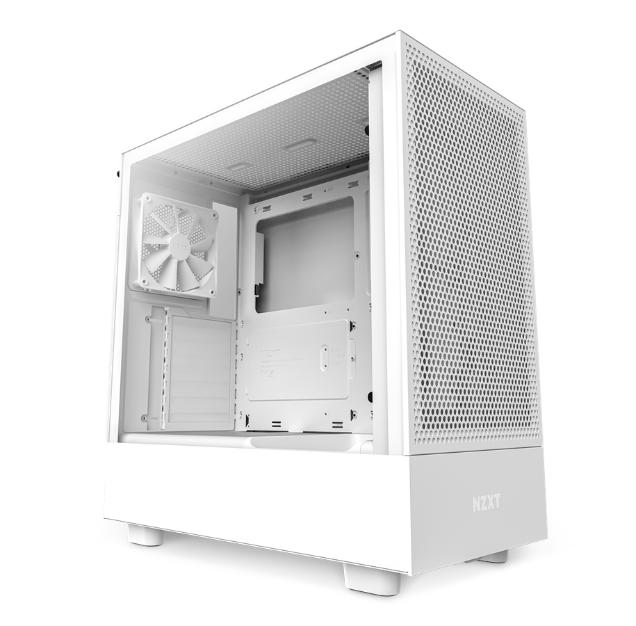 Kabinet - NZXT H5 Flow Matte White - Kabinet - Miditower - Hvid - CC-H51FW-01
