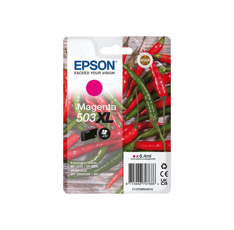 Blæk, Toner & Forbrugsstoffer - Epson 503XL - XL - magenta - original - ink cartridge - C13T09R34020