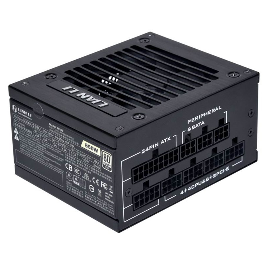 Strømforsyning - Lian Li SP850 SFX Gold - Black Strømforsyning - 850 Watt - 92 mm - ATX - 80 Plus Gold certified - SP850 BLACK