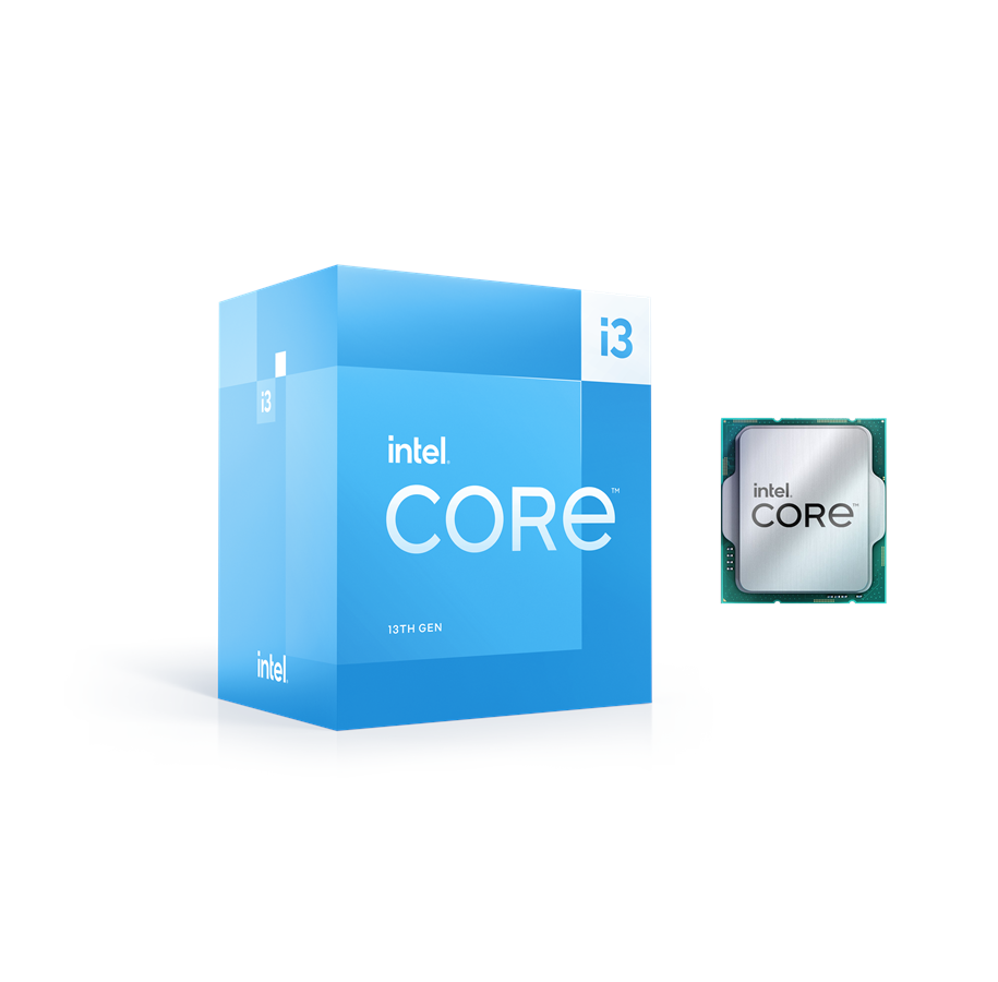 CPU - Intel Core i3-13100 Raptor Lake CPU - 4 kerner - 3.4 GHz - Intel LGA1700 - Intel Boxed (med køler) - BX8071513100