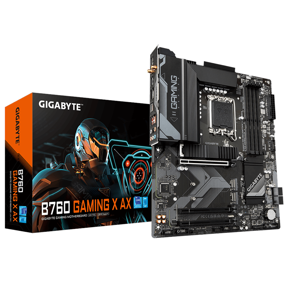 Bundkort - GIGABYTE B760 GAMING X AX Bundkort - Intel B760 - Intel LGA1700 - DDR5 RAM - ATX - B760 GAMING X AX