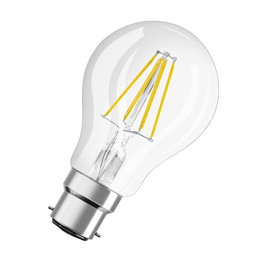 Lyskilder - Osram LED pære Standard Filament 6,5W/840 (60W) Klar B22d - 4058075592674