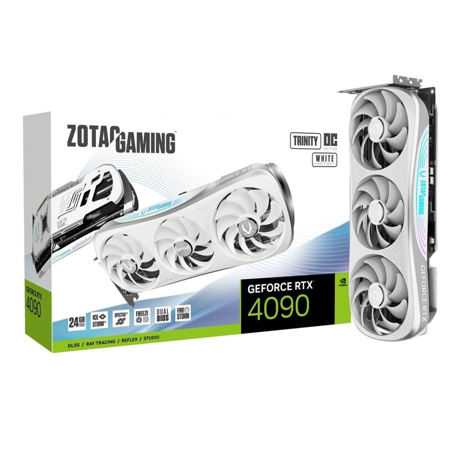 Grafikkort - ZOTAC GeForce RTX 4090 Trinity OC White - 24GB GDDR6X RAM - Grafikkort - ZT-D40900Q-10P