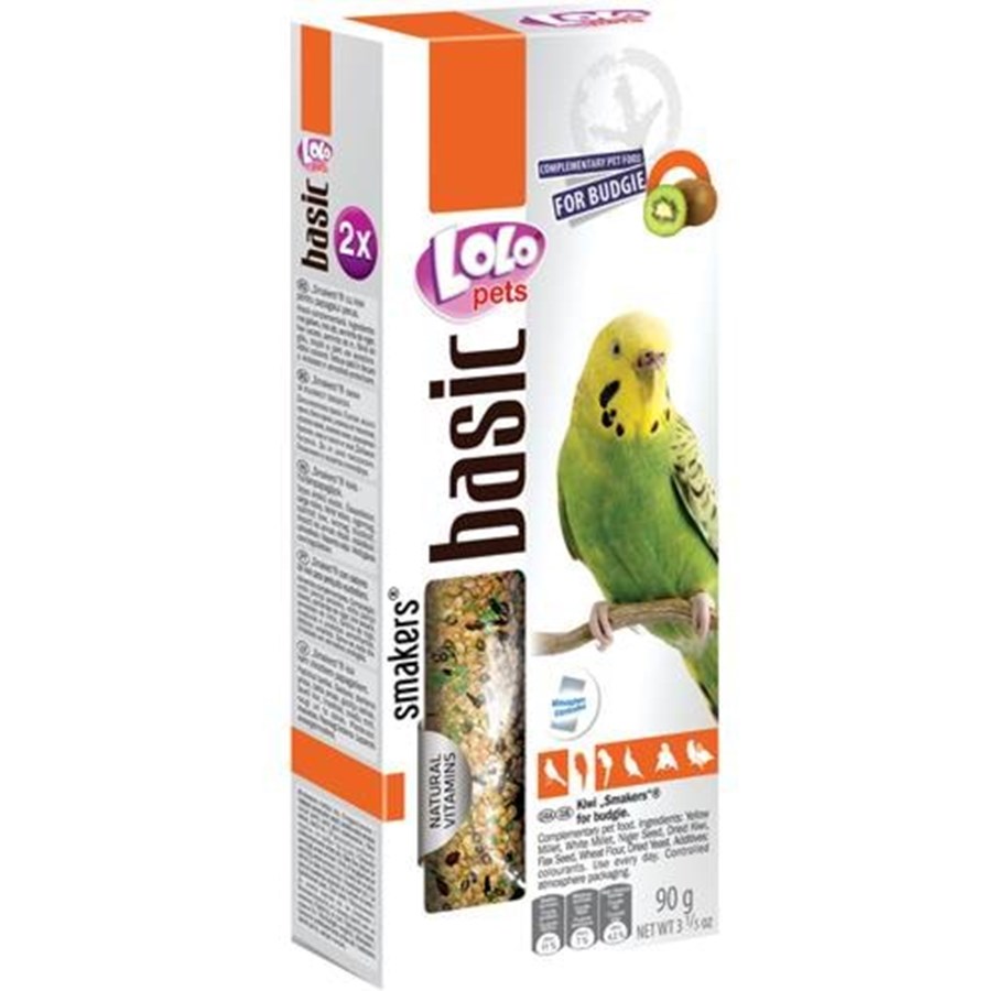Fuglefoder, snacks & vitaminer - Lolo Pets 2xseed sticks budgie w.kiwi - FF72111