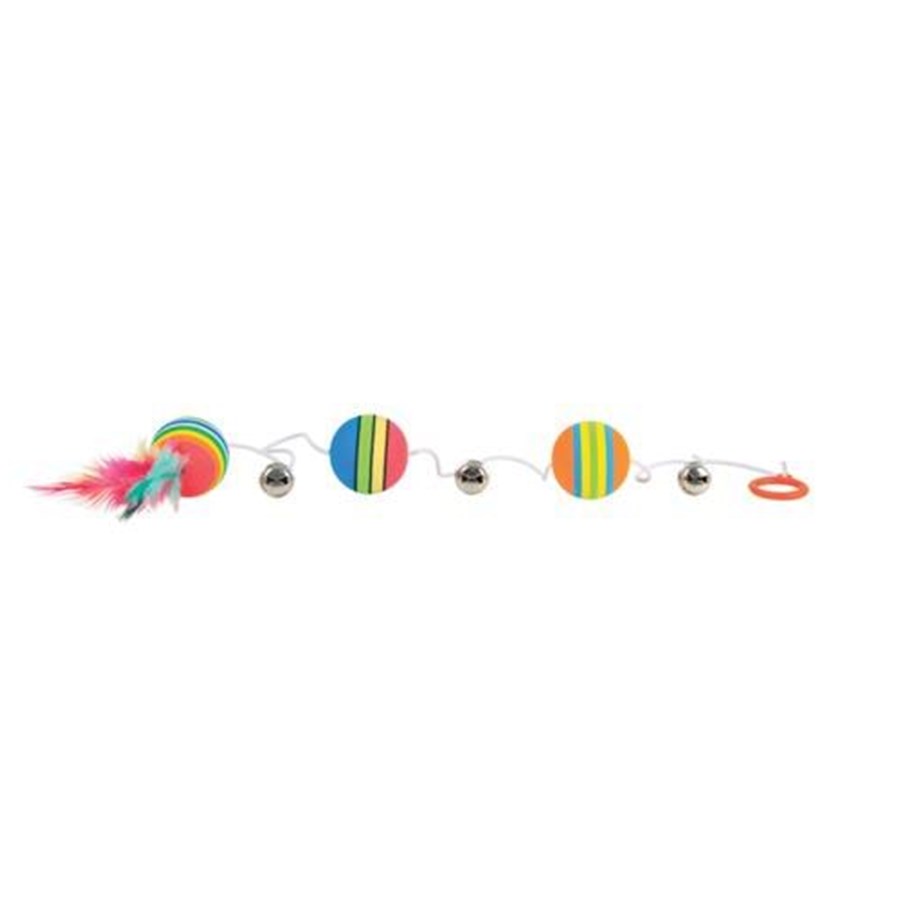 Katte - Trixie Rainbow Balls on an Elastic Band ø 3.5 × 80 cm - TX4133
