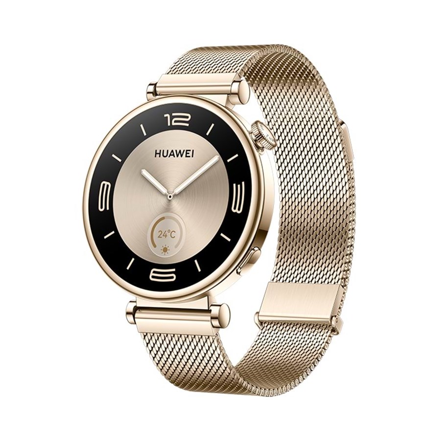 Smartwatch, Sportsur & Aktivitetstracker - Huawei Watch GT4 41mm - Milanese Gold - 55020BJA