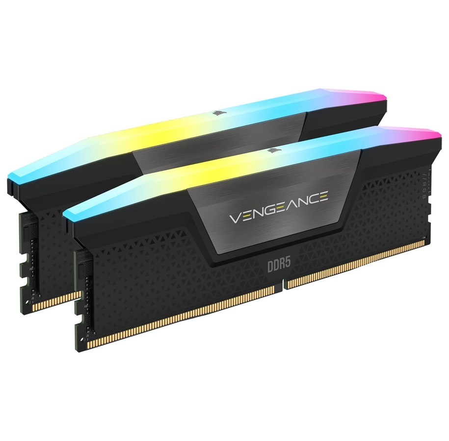 RAM - Corsair Vengeance RGB DDR5-6800 - 96GB - CL40 - Dual Channel (2 pcs) - Intel XMP - Sort - CMH96GX5M2B6800C40