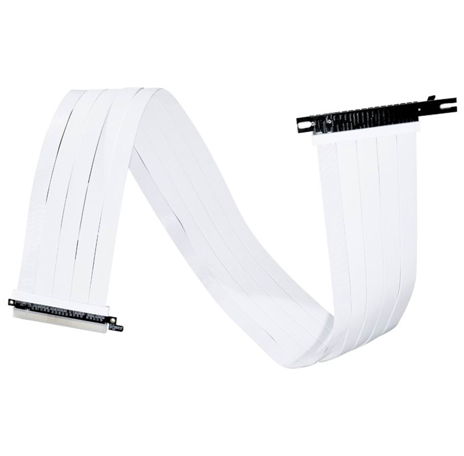 Kabler - diverse - Lian Li PW-PCIV-4-90W PCIe 4.0 Riser Cable - White - PW-PCIV-4-90W