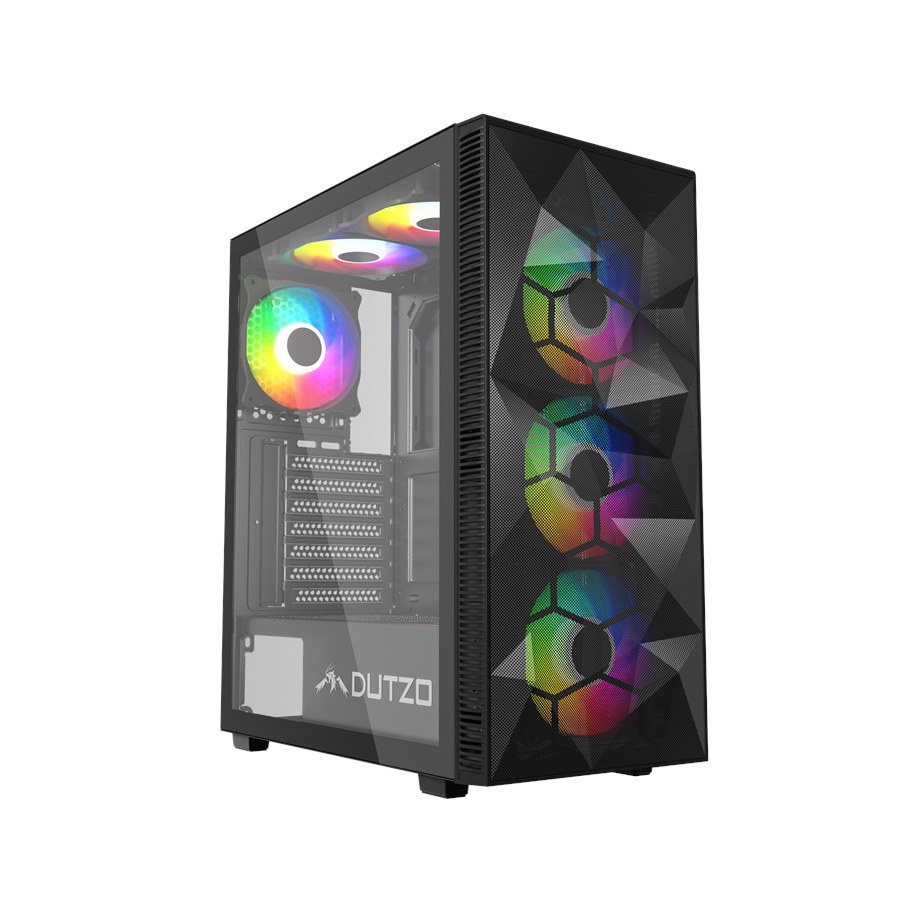 Kabinet - DUTZO C330 TG RGB - Kabinet - Miditower - Sort - C330TGRGB-B