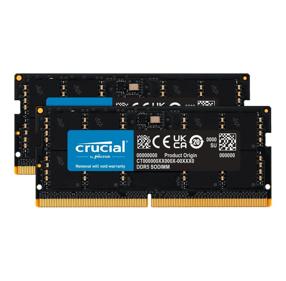 RAM - Crucial SODIMM DDR5-5600 - 96GB - CL46 - Dual Channel (2 pcs) - Sort - CT2K48G56C46S5