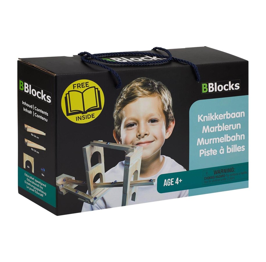 Konstruktionslegetøj - BBlocks Wooden Marble Track 36dlg. - BBLKNIK-N2