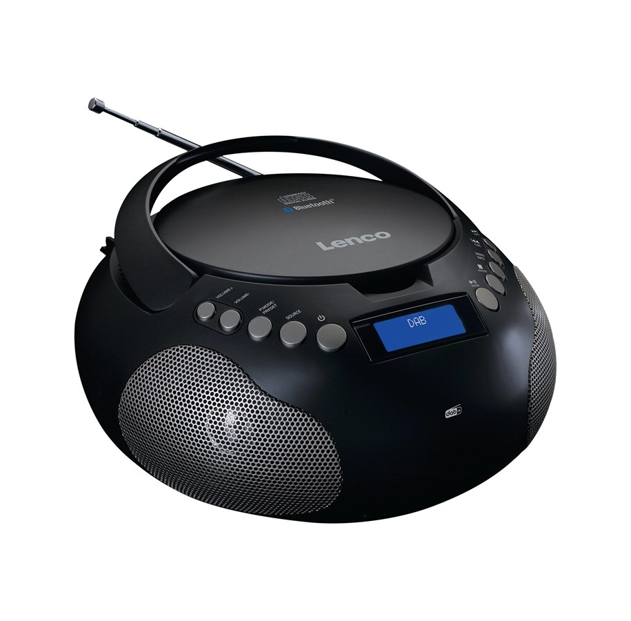 DAB, netværks- og clockradio - Lenco SCD-341BK - Boombox with DAB+/ FM radio and Bluetooth® - DAB/DAB+/FM - Stereo - SCD-341BK