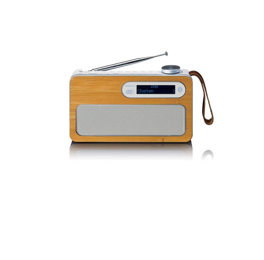 DAB, netværks- og clockradio - Lenco PDR-040EF - Portable DAB+ radio with Bluetooth® - Bamboo - DAB+/FM - Stereo - Sølv - PDR-040EF