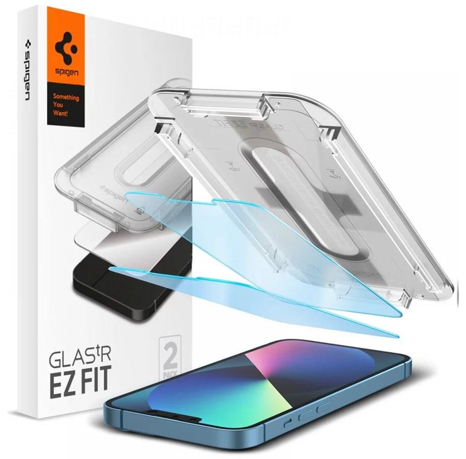Mobil - Beskyttelsesglas - Spigen Glass tR EZ Fit Transparency Sensor Open 2 Pack -  iPhone 16e/14/13/13 Pro - AGL03389