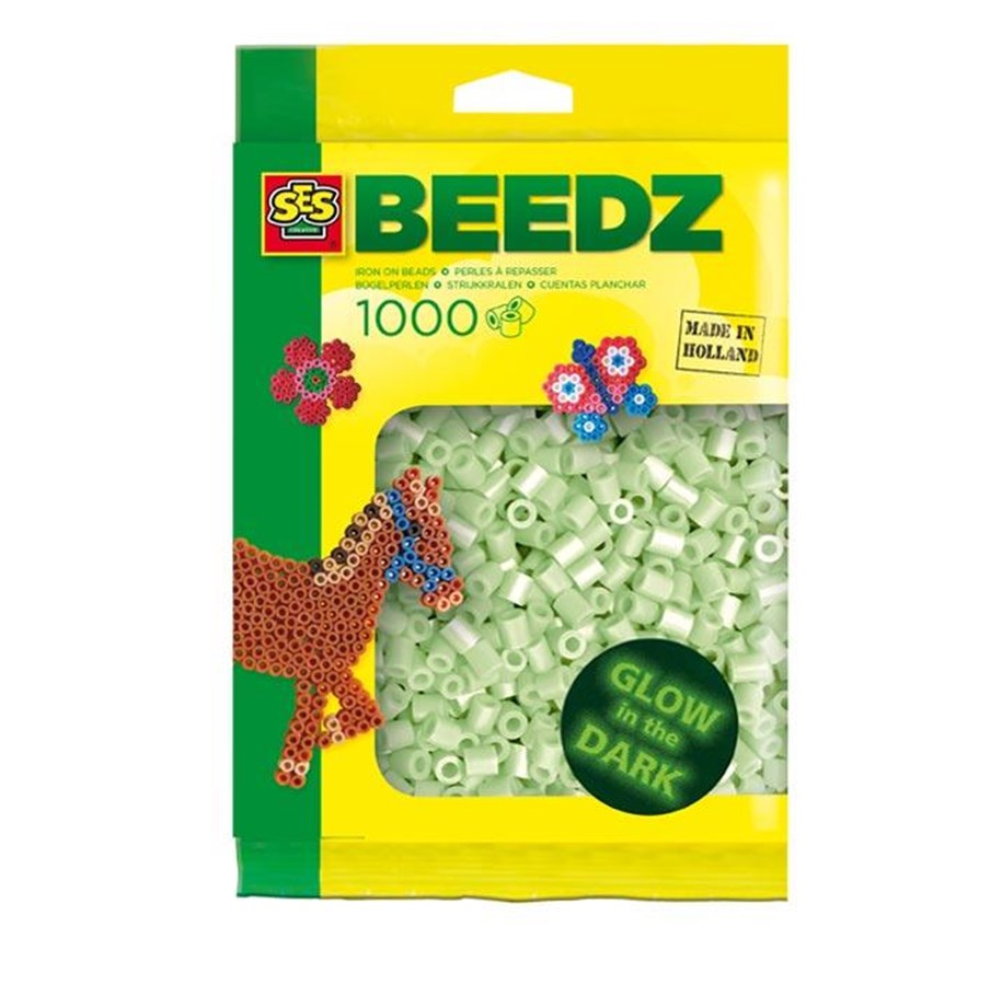 Kreativt Legetøj - SES Creative Iron-on Beads - Glow in the Dark 1000pcs. - 00749