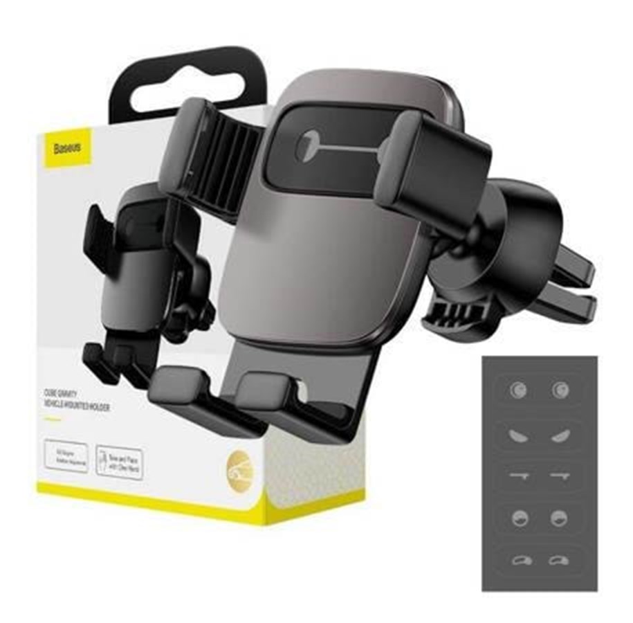 Mobil - Andet Tilbehør - Baseus Cube Gravitational car holder on ventilation grid (Black) - SUYL-FK01