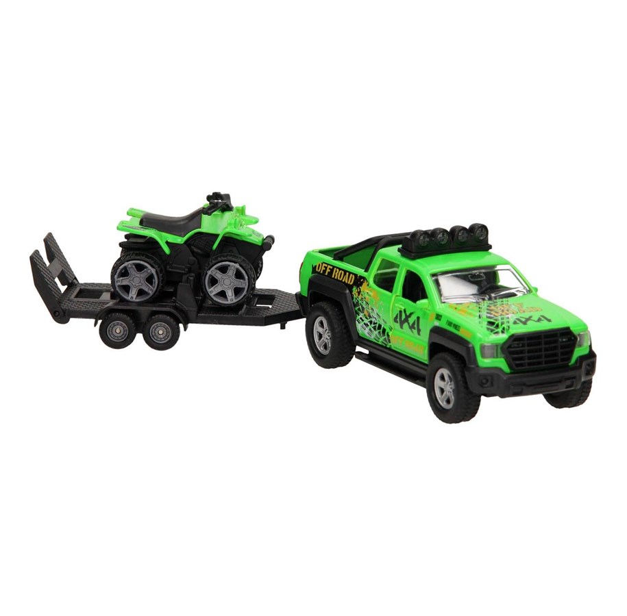 Legetøjsbil - Kids Globe Off-Road Vehicle with Trailer and Quad Light and Sound - 510220