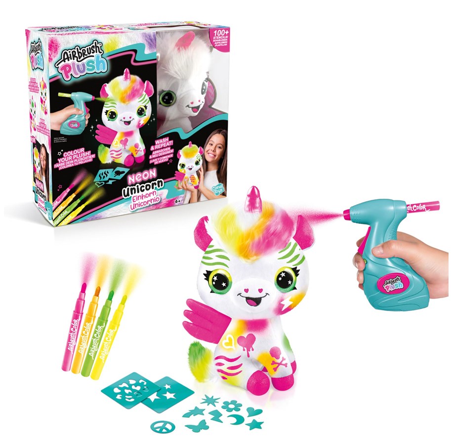 Figur - Airbrush Plush Neon Enhjørning - 111024
