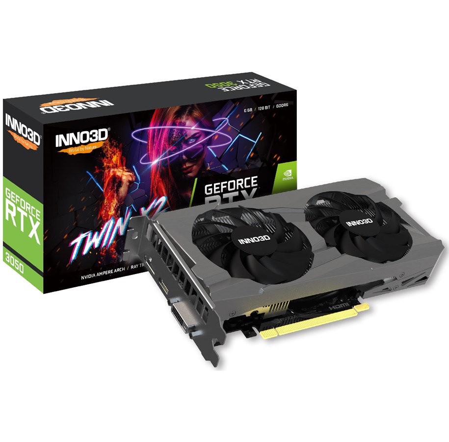 Grafikkort - Inno3D GeForce RTX 3050 Twin X2 - 6GB GDDR6 RAM - Grafikkort - N30502-06D6-1711VA60