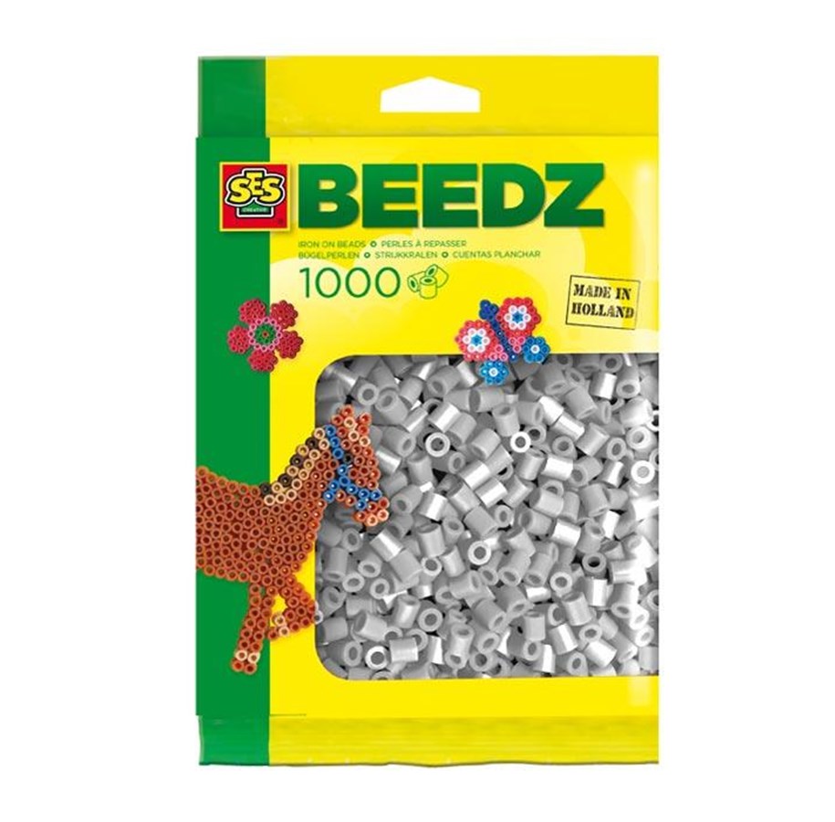 Kreativt Legetøj - SES Creative Iron-on Beads - Gray 1000 pcs. - 00716