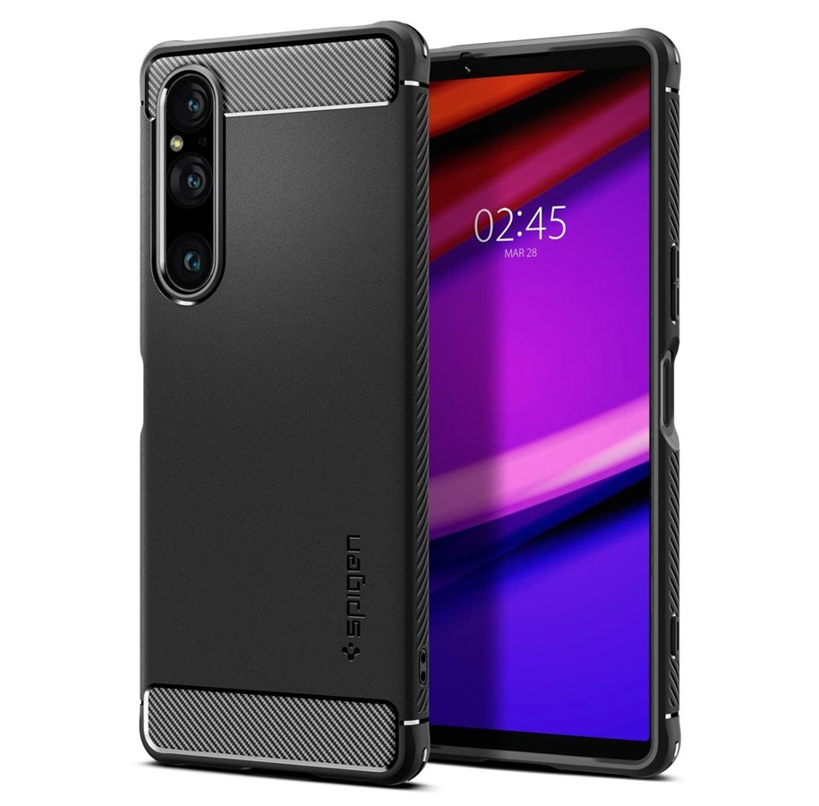Mobil - Covers & Cases - Spigen Rugged Armor - black - Sony Xperia 1 V - ACS06204