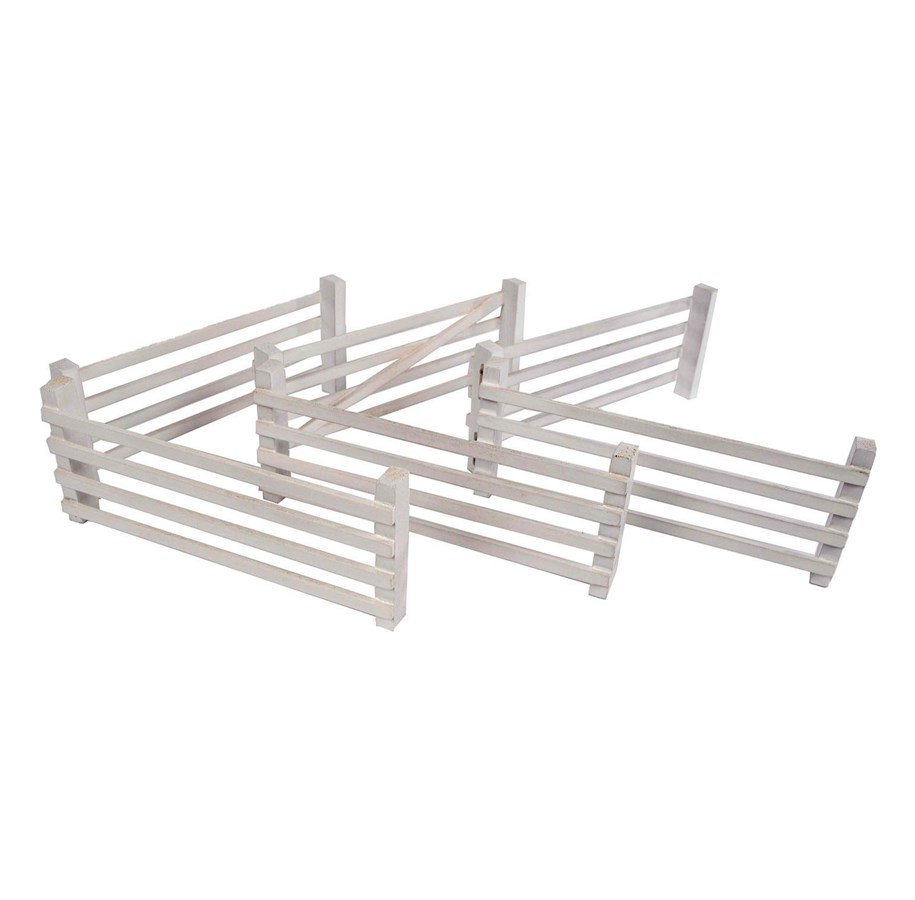 Legetøj - Kids Globe 6 Wooden Fences 1:24 White - 610229