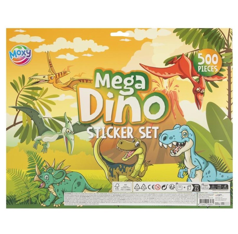 Kreativt Legetøj - Creative Craft Group Moxy - Mega Sticker Set Dino (500 pcs) - 100081