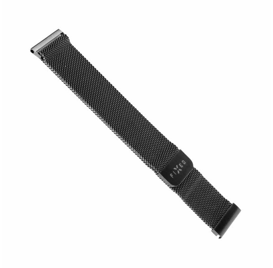Smartwatch - Tilbehør - FIXED Mesh metal rem til Smartwatch Universal 20mm Sort - FIXMEST-20MM-BK