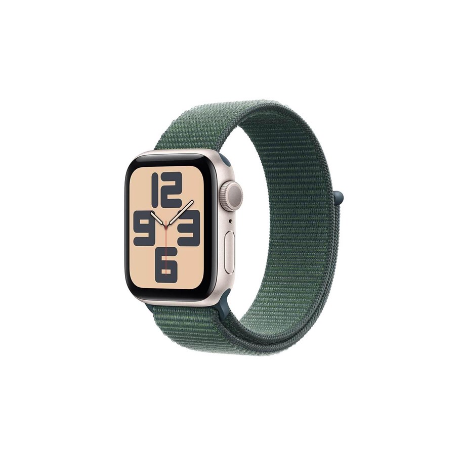Smartwatch & Sportsur - Apple Watch SE GPS 44mm - Starlight Aluminium Case with Lake Green Sport Loop - MXEW3QN/A