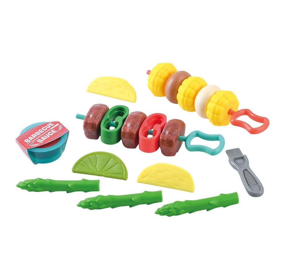 Legekøkken og udstyr - PLAY Toy Food Grilled Skewers Playset 22pcs. - 3772
