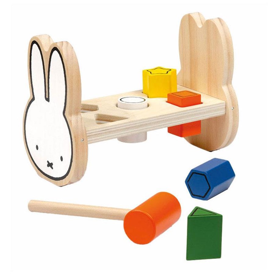 Babylegetøj - Bambolino Toys Miffy Hammer Bench Wood - 17064