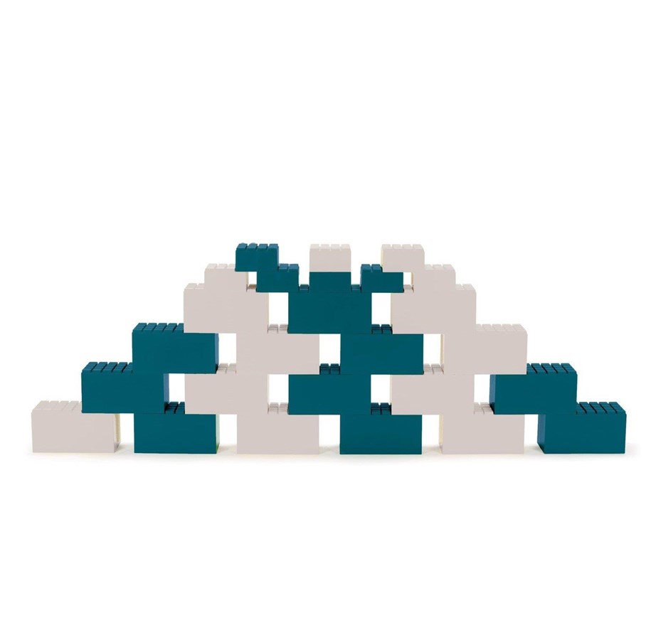 Konstruktionslegetøj - Dantoy Large Building Blocks - Blue and Gray - 6993