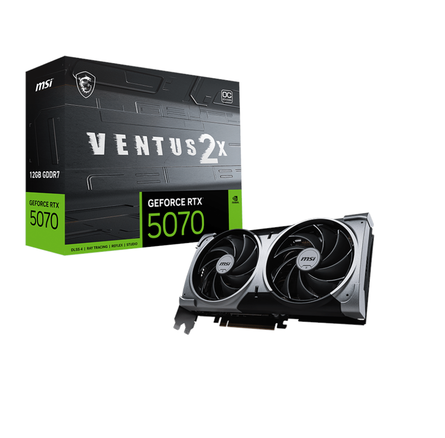 Grafikkort - MSI GeForce RTX 5070 VENTUS 2X OC - 12GB GDDR7 RAM - Grafikkort - G5070-12V2C