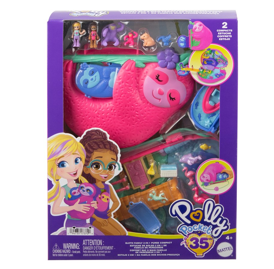 Figur - Polly Pocket Sloth Family 2-in-1 Purse Compact - HRD40