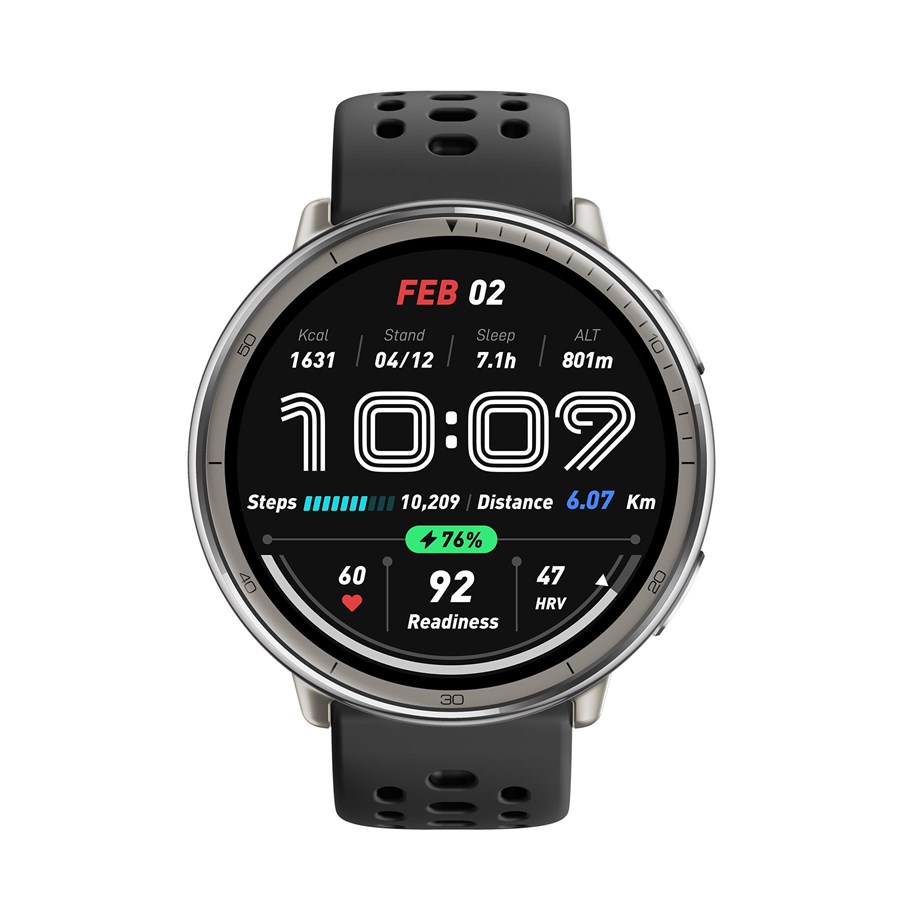 Smartwatch & Sportsur - Amazfit Active 2 Round 44 mm - Sort Sport Silikone - W2437GL7N