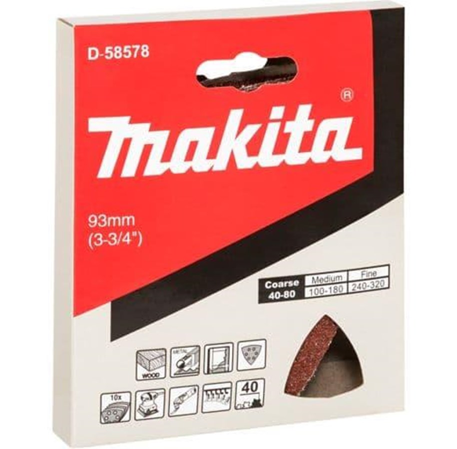 Slibemaskine - Makita D-58578 Delta Sanding Paper K40 10 Pieces - D-58578