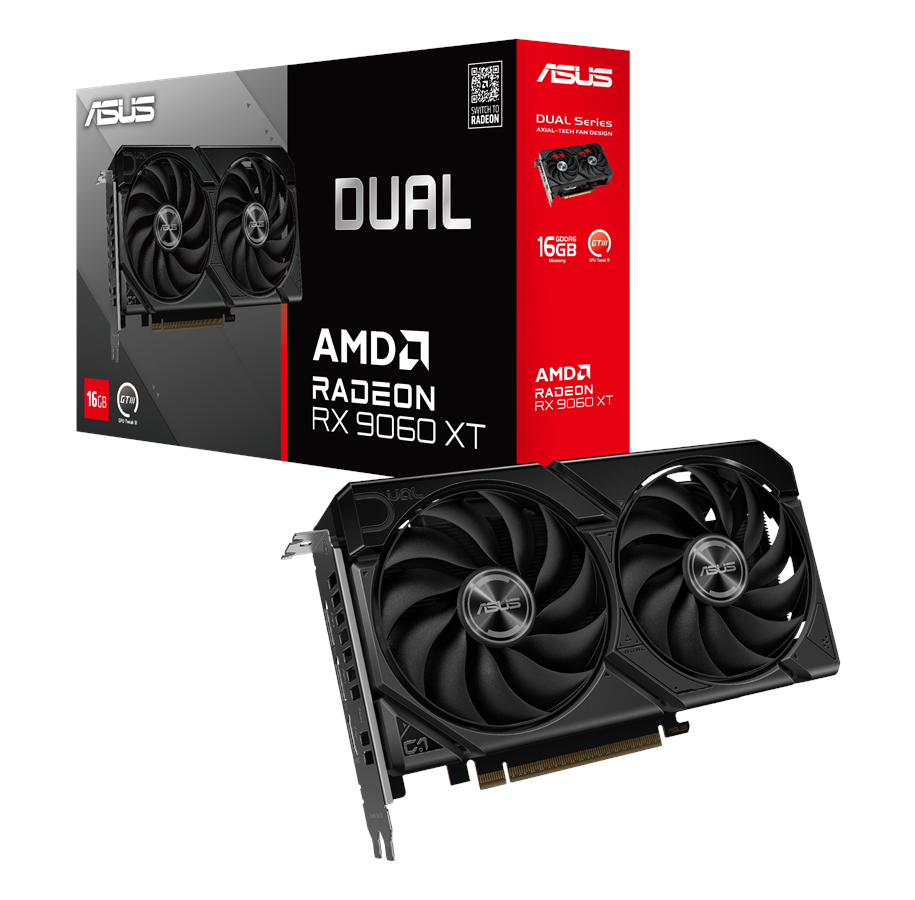 Grafikkort - ASUS Radeon RX 9060 XT DUAL - 16GB GDDR6 RAM - Grafikkort - 90YV0LG2-M0NA00