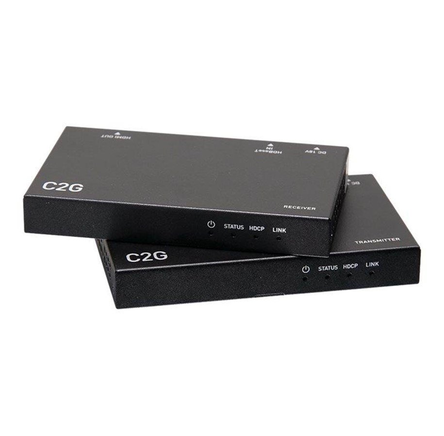 Repeater, boostere, bridges & transceiver - C2G HDMI HDBaseT over Cat5e Cat6 Cat6a Extender Kit - Transmitter to Box Receiver - 4K 60Hz - video/audio extender - HDMI - C2G30010