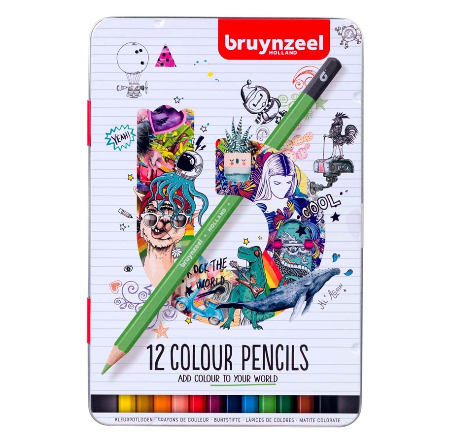 Kreativt Legetøj - Bruynzeel Colored Pencils Tin 12 Colors - 60212212