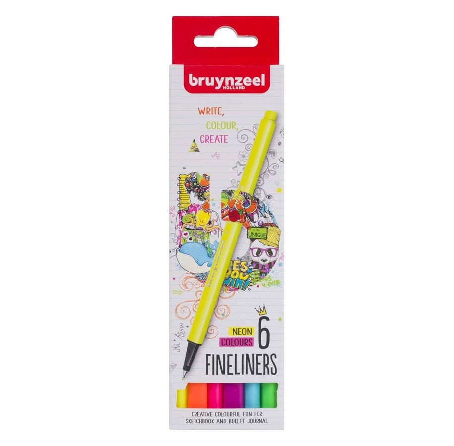 Kreativt Legetøj - Bruynzeel Fineliner Set Neon 6 Colors - 60241106