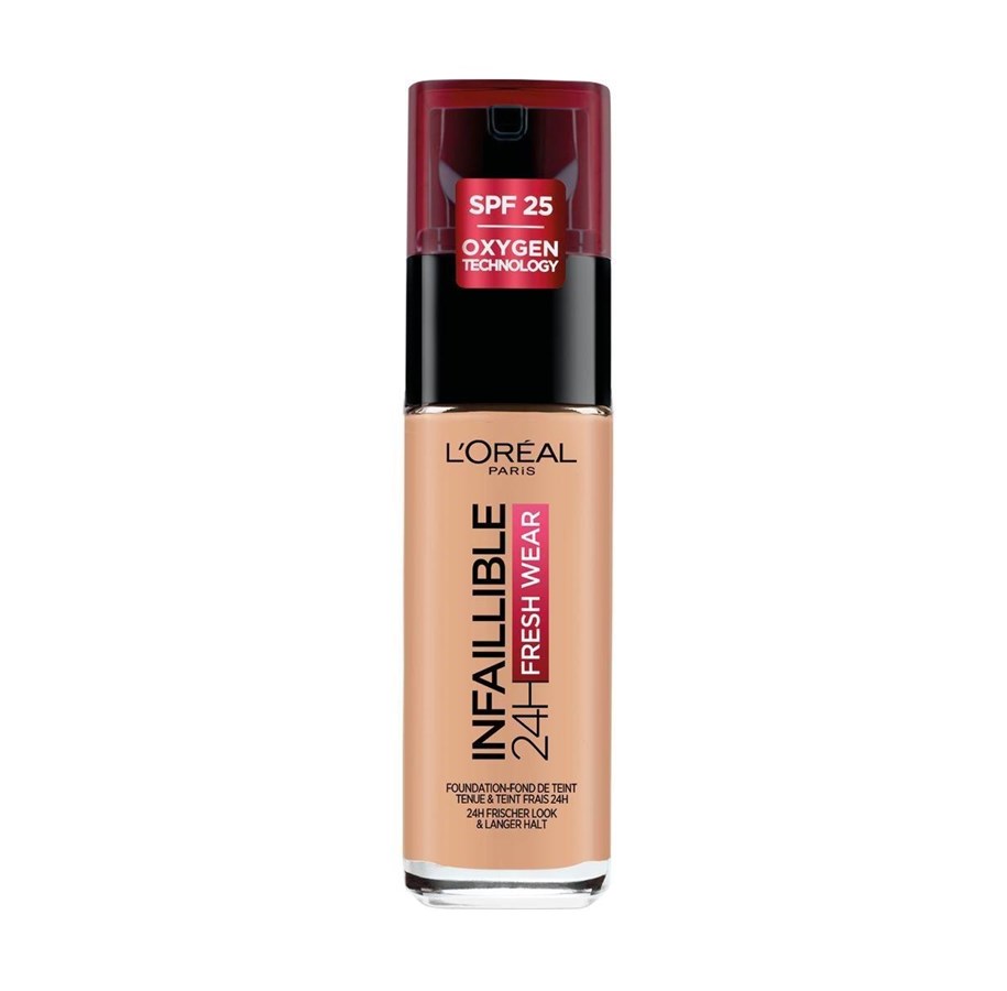 Makeup - L`Oreal Paris Infaillible 24h Fresh Wear, All-Day Wear, Liquid Foundation, 235, Honey, SPF 25, 30 ml - 3600523614530