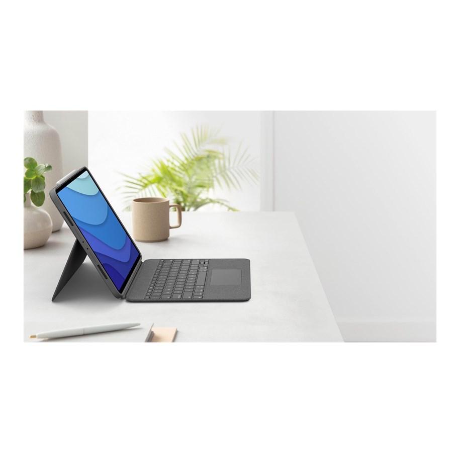Tastatur - Logitech Combo Touch - keyboard and folio case - with trackpad - QWERTZ - Swiss - oxford grey Input Device - Tastatur & Folio sæt - Schweizisk - Grå - 920-010209