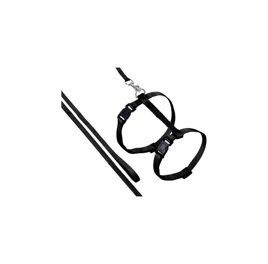 Katte - FLAMINGO - Ziggi Cat harness with line - Black - 5415245135106