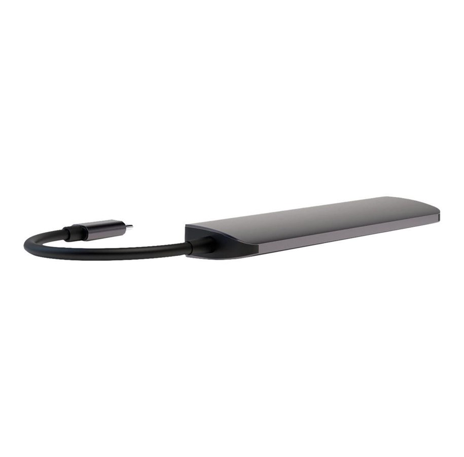 USB hub - 4smarts 6-in-1 Hub - docking station - USB-C - HDMI USB hub - USB 3.0 - 6 ports - Sort - 468782