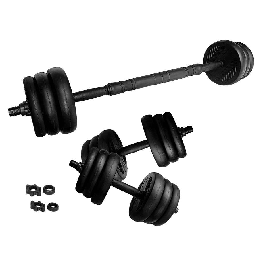 Sport & Fitness - ASG 15 kg Vægtsæt m. Runde skiver - Sort/Sort - ASG4470BLACKONE SIZE